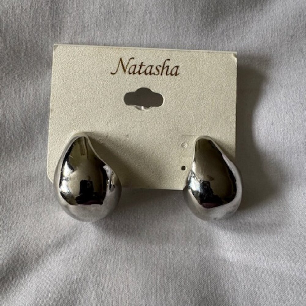 Natasha Silver Water Drop Earrings Women Lightweight Teardrop NWT